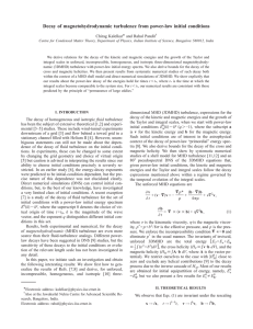 Decay of magnetohydrodynamic turbulence from power-law initial conditions * Chirag Kalelkar