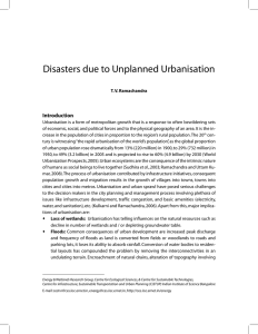 Disasters due to Unplanned Urbanisation Introduction