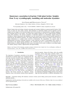 β-prism I fold plant lectins: Insights Quaternary association in