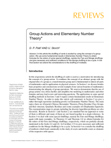 REVIEWS Group Actions and Elementary Number Theory* Group Actions and Elementary Number Theory