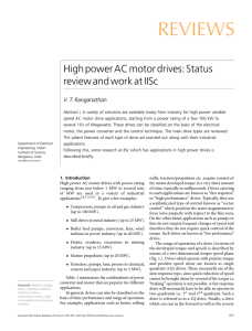 REVIEWS High power AC motor drives: Status review and work at IISc