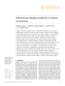 REVIEWS Mechanism design problems in carbon economics Radhika Arava