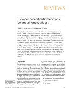REVIEWS Hydrogen generation from ammonia borane using nanocatalysts