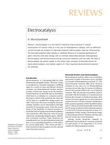 REVIEWS Electrocatalysis N. Munichandraiah