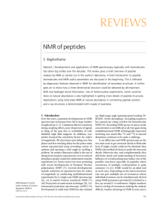 REVIEWS NMR of peptides S. Raghothama