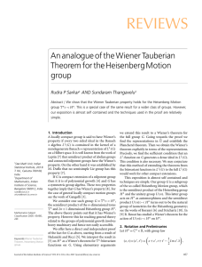 REVIEWS An analogue of the Wiener Tauberian Theorem for the Heisenberg Motion group
