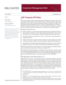 Investment Management Alert SEC Proposes ETF Rules