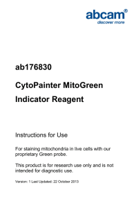 ab176830 CytoPainter MitoGreen Indicator Reagent Instructions for Use