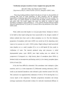 Vitrification and glass transition of water: insights from spin probe...  Shrivalli N. Bhat, Ajay Sharma and S.V.Bhat