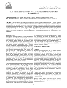 CLAY MINERAL LINER SYSTEM FOR LEACHATES CONTAINING ORGANIC CONTAMINANTS