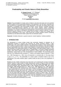 Predictability and Chaotic Nature of Daily Streamflow D. Nagesh Kumar