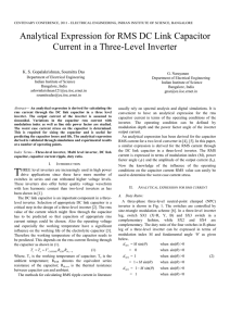 Analytical Expression for RMS DC Link Capacitor