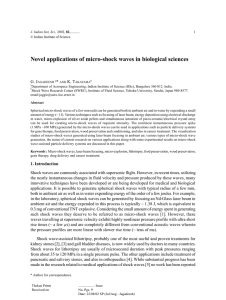 Novel applications of micro-shock waves in biological sciences G. J  *