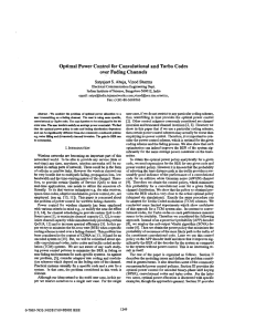 Optimal Power Control for Convolutional and n r b o ... over Fading Channels Sharma S. Ahuja,