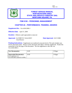 FOREST SERVICE MANUAL NORTHEASTERN AREA STATE AND PRIVATE FORESTRY (NA)