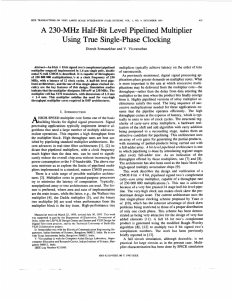 A Using True Single-phase Clocking