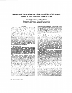 Numerical Determination Optimal Non-Holonomic Paths in the Presence of  Obstacles of