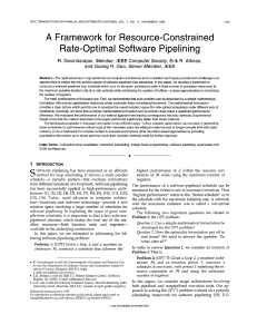 Rate-Opt imal Software Pipelining A  Framework for  Resource-Constrained