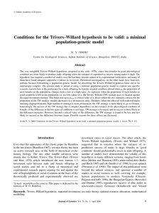 Conditions for the Trivers±Willard hypothesis to be valid: a minimal Abstract