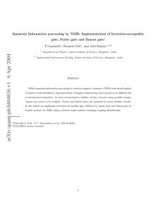 Quantum Information processing by NMR: Implementation of Inversion-on-equality