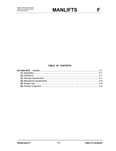MANLIFTS F  TABLE  OF  CONTENTS