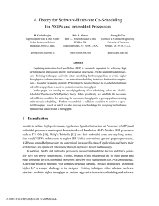 A Theory for Software-Hardware Co-Scheduling for ASIPs and Embedded Processors