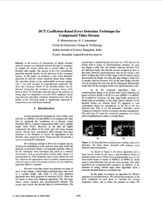 DCT Coefficient-Based Error Detection Technique for Compressed Video Stream. K. H .