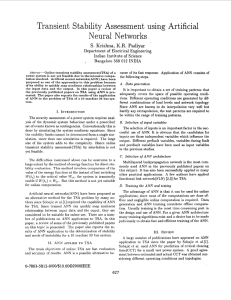 Transient  Stability Assessment  using  Artificial Neural  Networks S.