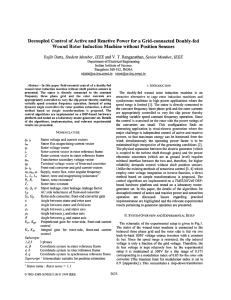 Decoupled Control of Active and Reactive Power for a Grid-connected... Wound Rotor Induction Machine without Position Sensors