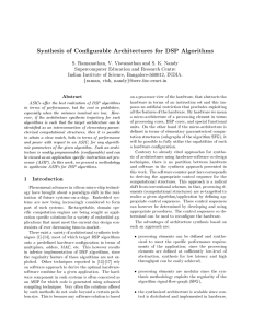 Synthesis of Congurable Architectures for DSP Algorithms