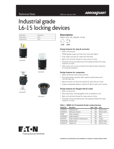 Industrial grade L6-15 locking devices Technical Data Description