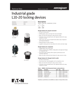 Industrial grade L10-20 locking devices Technical Data Description