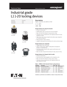 Industrial grade L11-20 locking devices Technical Data Description