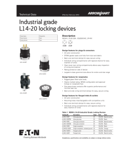 Industrial grade L14-20 locking devices Technical Data Description