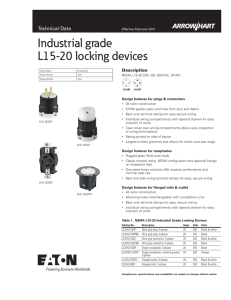 Industrial grade L15-20 locking devices Technical Data Description