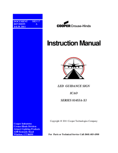 Instruction Manual  LED  GUIDANCE SIGN ICAO