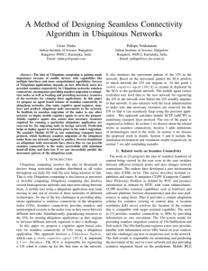 A Method of Designing Seamless Connectivity Algorithm in Ubiquitous Networks Utsav Sinha