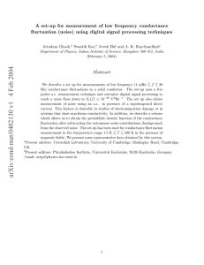 A set-up for measurement of low frequency conductance