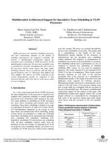 Multithreaded Architectural Support for Speculative Trace Scheduling in VLIW Processors