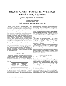 Two Parts:  ‘Selection in Selection by