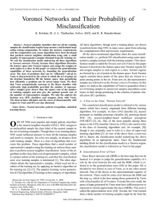 Voronoi Networks and Their Probability of Misclassification , Fellow, IEEE