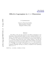 2 (+ǫ) Dimensions Effective Lagrangians in