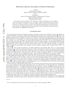 Relativistic Operator Description of Photon Polarization