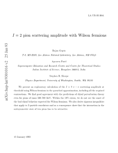= 2 pion scattering amplitude with Wilson fermions LA UR-92-3641 Rajan Gupta