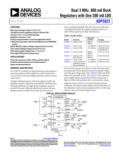 Dual 3 MHz, 800 mA Buck ADP5023 Data Sheet
