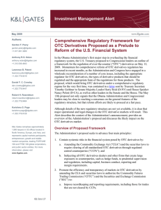 Investment Management Alert Comprehensive Regulatory Framework for