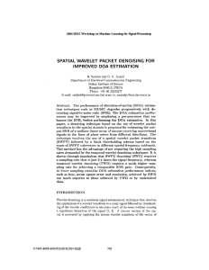 SPATIAL WAVELET  PACKET  DENOlSlNG FOR IMPROVED DOA  ESTIMATION IEEE V.
