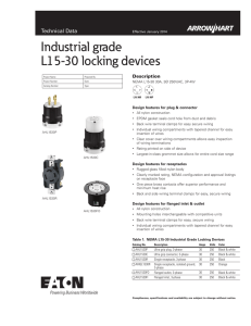 Industrial grade L15-30 locking devices Technical Data Description