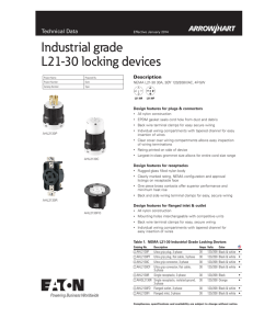 Industrial grade L21-30 locking devices Technical Data Description