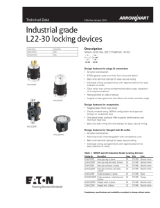 Industrial grade L22-30 locking devices Technical Data Description